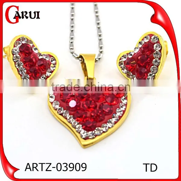 Brazilian Gold Jewelry Wholesale Gemstone Jewelry Colored Rhinestone Jewelry Set photo-3