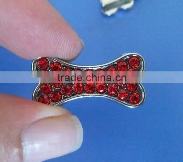 Compet Produce 10mm Rhinestone Promotional Gifts Zinc Alloy Slide Bone Charms for Dog Collars & Human Bracelets photo-3