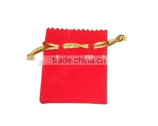 China Factory Customized Velvet Red Jewelry Bag Wholesales B194 photo-5