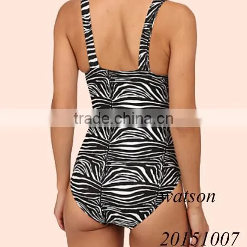 2016 Zebra Print Ladies One Piece Swimwear Women Swimsuit photo-3