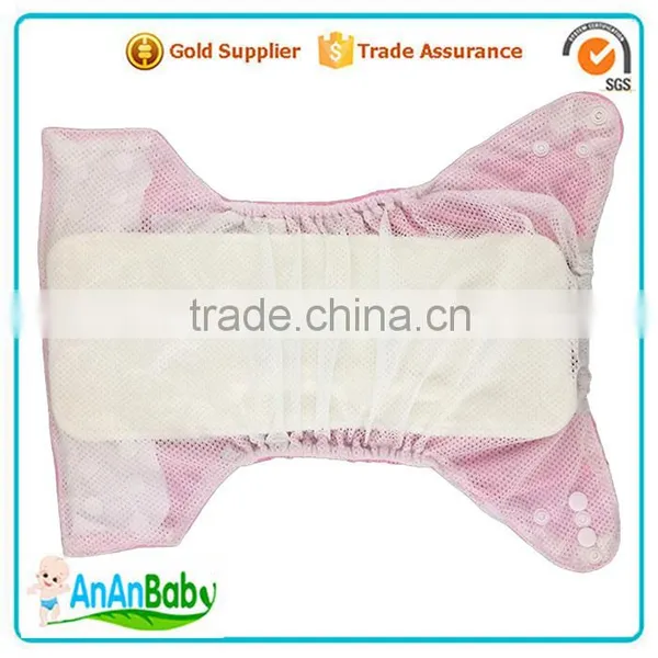 Machine Washable Nappy With Hip Snaps Mesh Fabric Diapers Cover photo-2