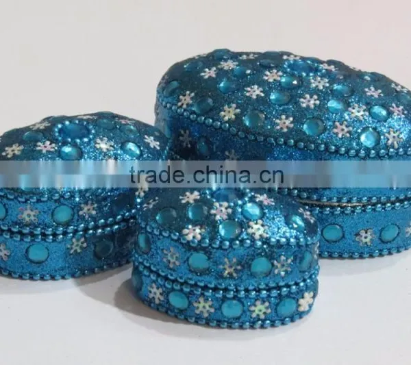 Jeweled Trinket Box Attractive Glitter and Mirror Jewelry Boxes photo-3