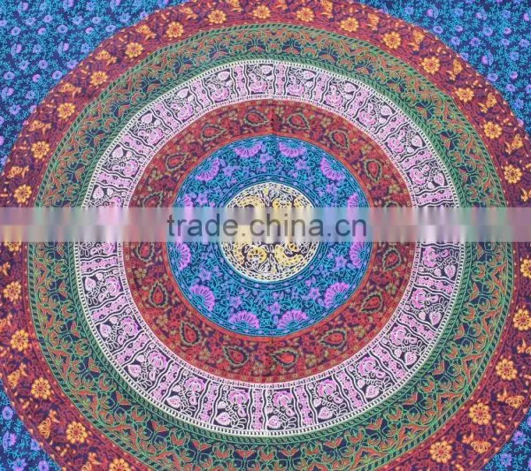 Elephant Sun Moon Turtle Cotton Printed Bed Sheets With Fringes photo-5
