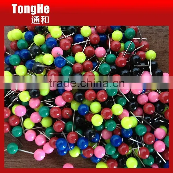 Green Colored Head Plastic Ball Map Pin photo-6