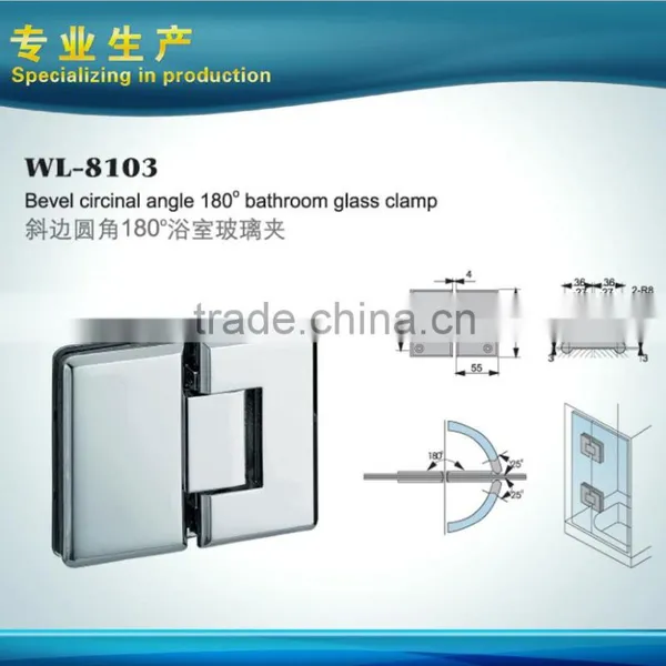 Orthogonal Camber 90 Degrees Double Sided Glass Door Clamp Brass Hinge photo-6