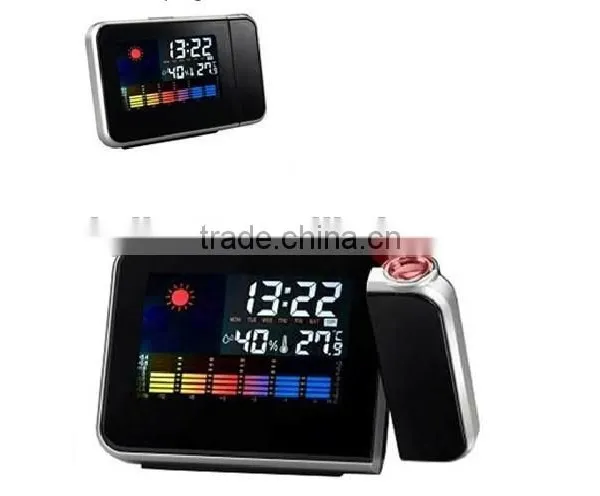 LED Colorful Weather Station Projection Electronic Clock Weather Forecast Projection Clock Snooze Alarm Clock Quality Choice photo-2