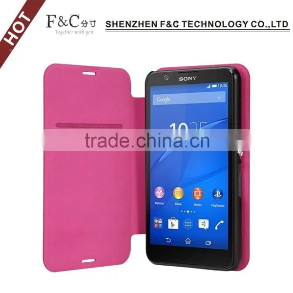 Hot Selling Products Smartphone Case Slim pu Cover for Sony Xperia E4G photo-5