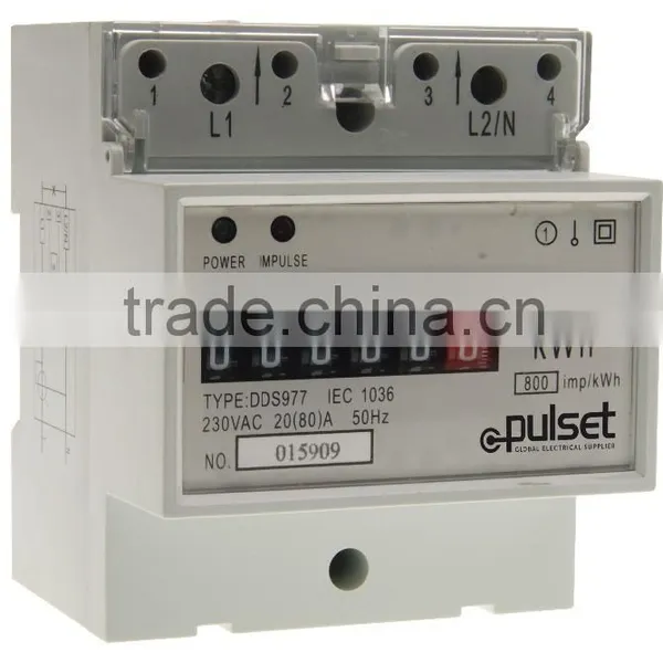 Din Rail Watt-hour Kwh Meter Single Phase