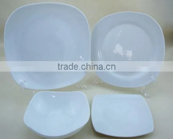 20pcs Square White Porcelain and Ceramic Dinner Set/vajilla for Holiday