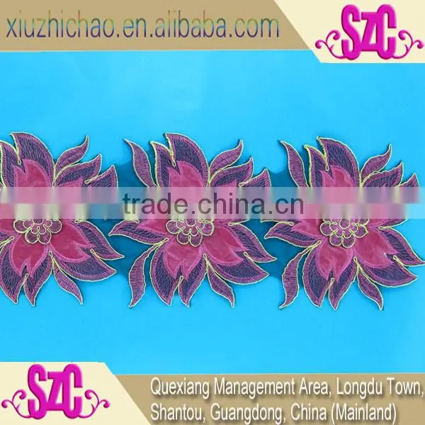 X0775K(1) Manufacturers Design Embroidery African Lace Fabric Handmade Applique