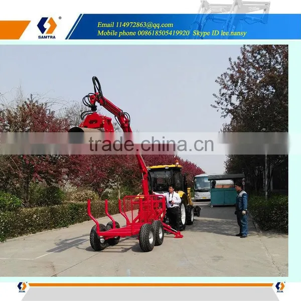 Logs Trailer With Crane With Telescopic Crane photo-4