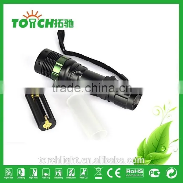 Self Defense Strong Light Flashlight for Outdoor Emergency Flashlight Use 1*18650 Battery Zoomable Flash Light for Camping photo-2