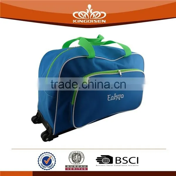 Solid Blue 600D Trolley Travle Bag photo-2
