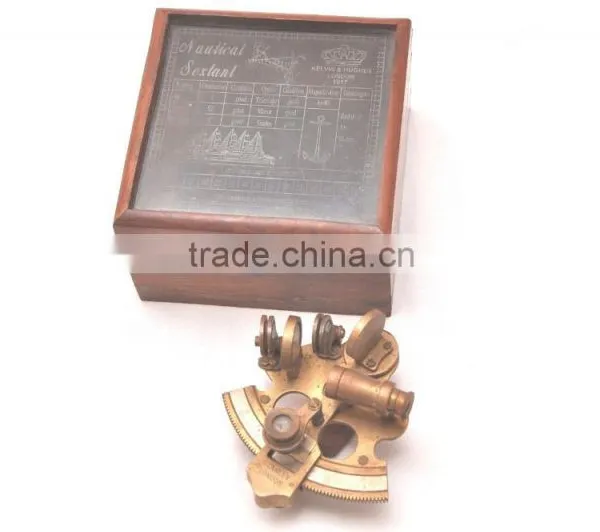 Brass Antique Nautical Vintage Sextant - Promotional Gift Sextant-handmade Sextant With Wooden Box 1031 photo-2
