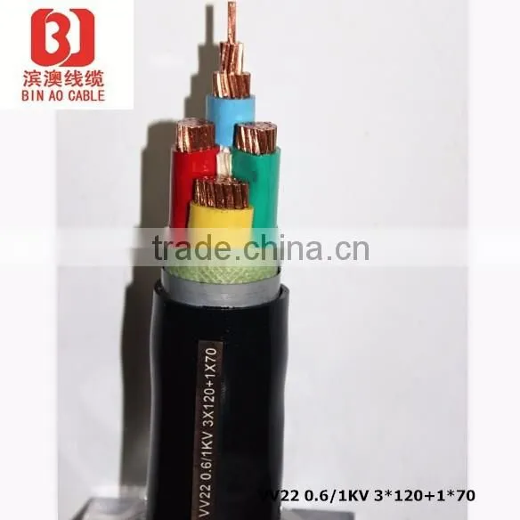 Copper Conductor XLPE Insulated PVC Sheath Steel Tape Armoured LV MVunderground Armoured Power Cables photo-2