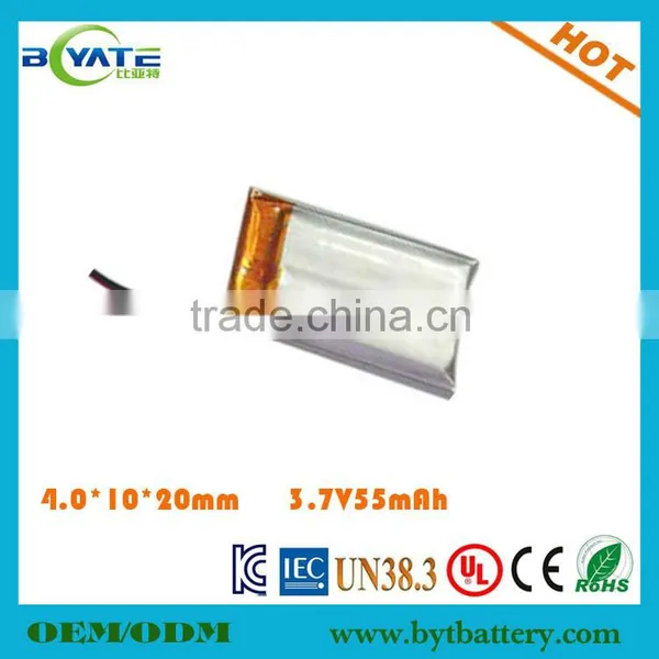 Wholesale Price 401020 3.7V55mah Li-Polymer Batteries for Speaker photo-4