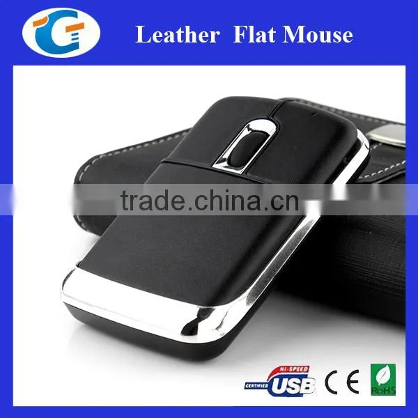 Leather Material Slim Wired Mouse for pc photo-6