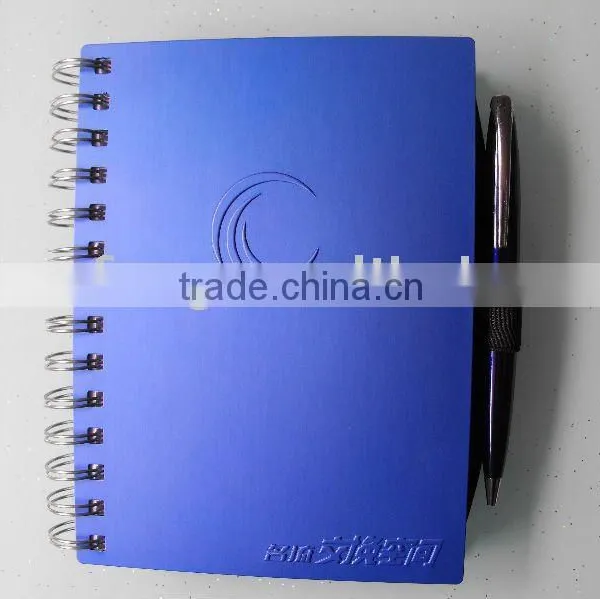 Hard Cover Spiral Bound Aluminum Notebook With Ball Pen