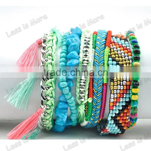 Turquoise Woven Bracelet Bangle Pearl Bracelet for Weave