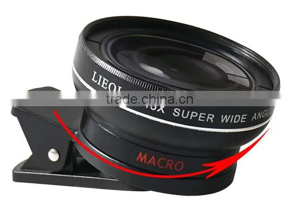 Good Price Phone camera accessory clip mobile phone lens 2set 1 lens set macro wide angle lens for Samsung iphone