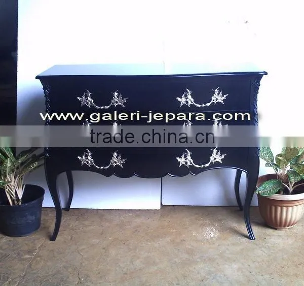 Indonesia Furniture - Black Moulin Nour Bombe Chest - Furniture Manufacture