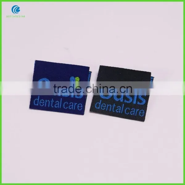 2016 High Density Damask Woven Label Center Fold Soft Material Black Main Label For Clothing photo-5