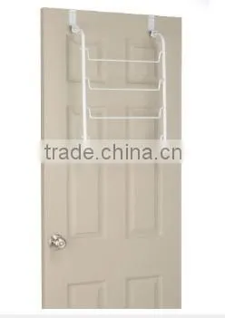 Cheap White Metal Over Door 3 Tires Towel Rack photo-2