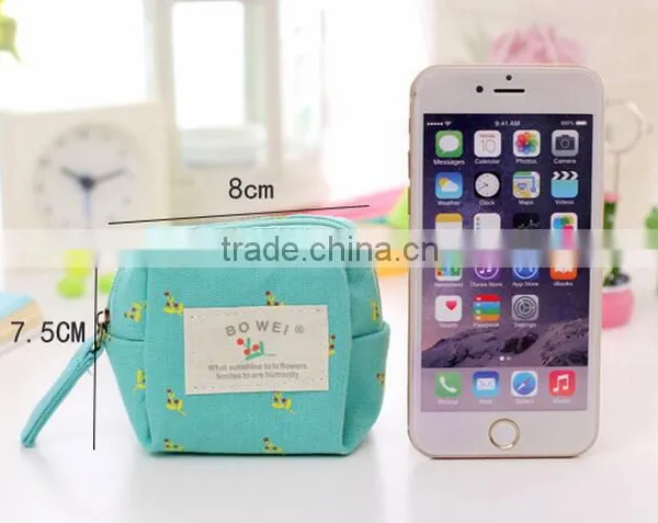 Wholesale Promotional Gift OEM Customized Cute Mini Cotton Canvas Zipper Small Wallet Handbag Coin Purse With Handle Lanyard photo-3