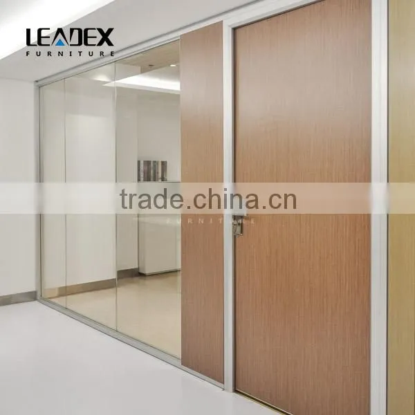 Clear Tempered Full High Partition Office Glass Doors With MFC