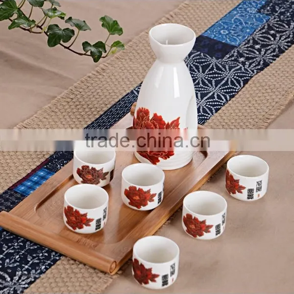Wedding Decorations Japanese Drink Set , Ceramic Sake Bottle