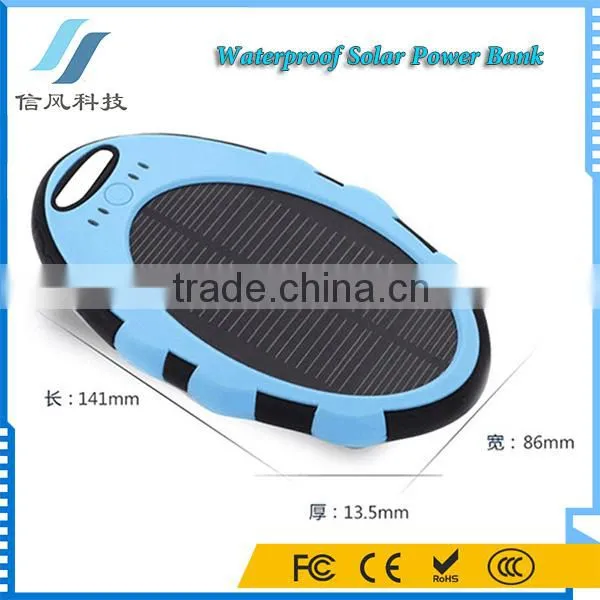 Magic Mirror Shaped Waterproof 5000mAh Solar Power Bank Black And Blue photo-4