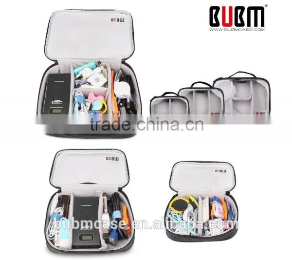 BUBM Clear PVC Portable Zipper Digital Storage Bag With Three-piece photo-3