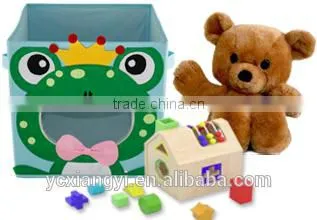 Blue Cartoon Animal Fabric Book Toys Sundries Kids Folding Storage Drawers