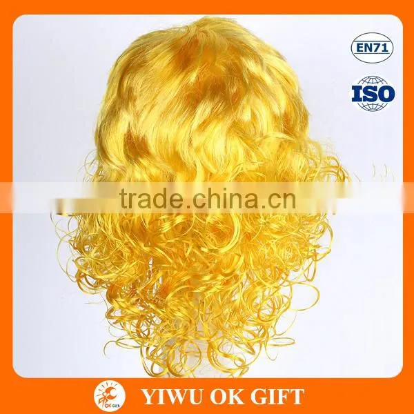 Gold Small Head Curly Wig, Lady Short Hair Wig Blonde photo-3