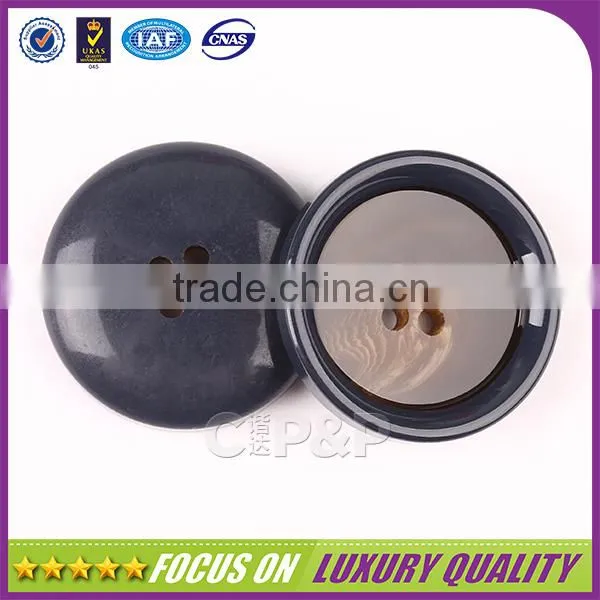 Custom Plastic Made Buffalo Horn Color Resin Button for Suit photo-3