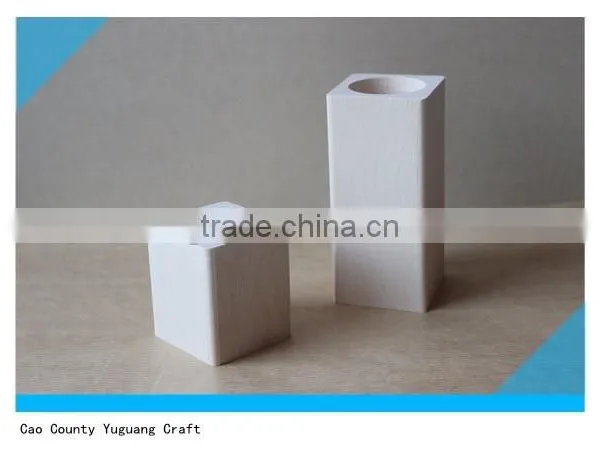 Wooden Candle Holders Set of 2 Tealight Holder for Craft Natural Wood photo-3