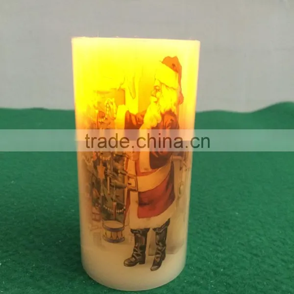 Flameless Led Candles 3''x5'' Christmas Flickering Real Wax Led Candle Light Decoratice Christmas Led Wax Candles photo-3