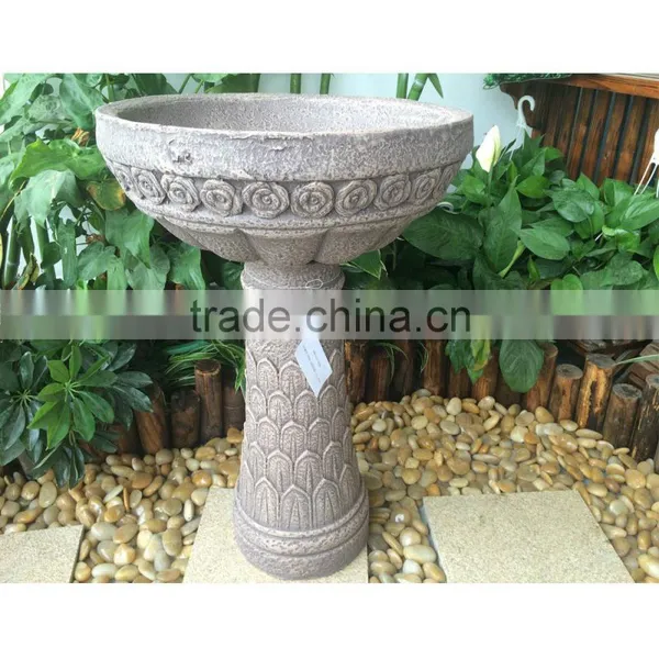Metallic Fiber Glass Bird Bath Water Feature photo-2