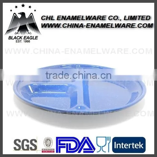 Customized Blue Enamel Plate With Rolled Rim photo-2