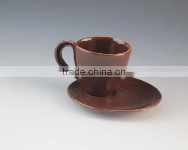 100 ml Porcelain Cup and Saucer Glazed Microwave Safety photo-3