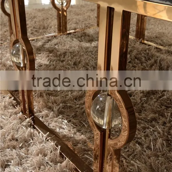 Promotion Modern Stainless Steel Marble Coffee Table Oval Shape B818 photo-3