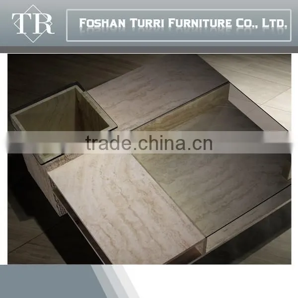 KD-106A Unique Glass Top Marble Coffee Table,Classic Tea Table photo-5