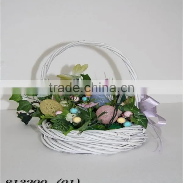 Handmade Outdoor Garden Decoration Willow Flower Basket photo-4