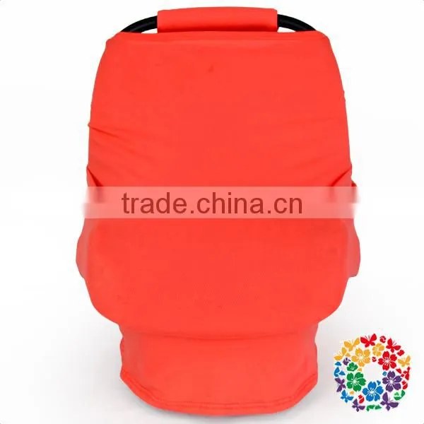 New Style Orange Solid Color Nursing Cover Organic Cotton Multi Use Car Seat Cover Baby photo-2