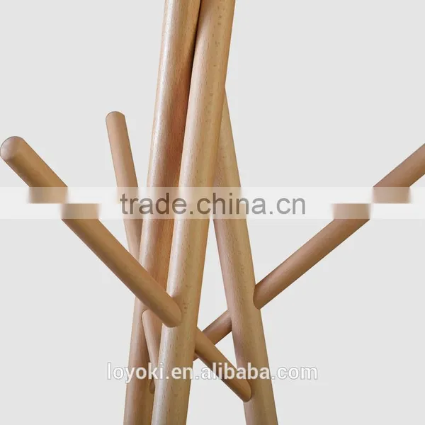 2016 New Design Solid Beech Wood Coat Rack Intersecting Hat Display Rack photo-3