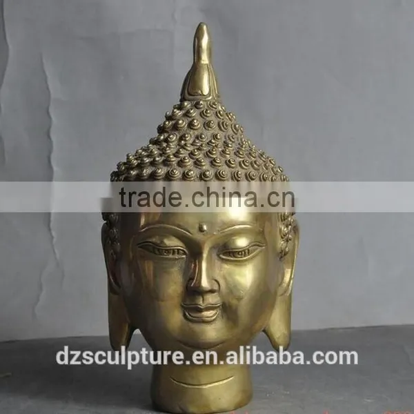 Temple Garden Building Metal Brass Buddha Head Statues photo-2