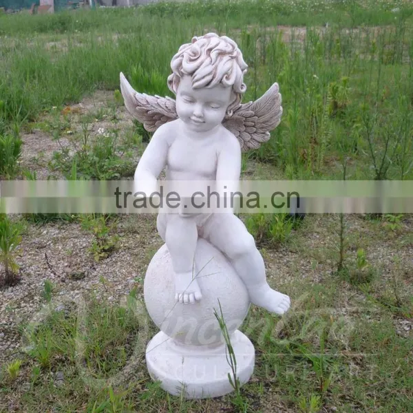 Garden Decoration Resin Crafts Life Size White Little Boy Angel Statue Hot Sale photo-4