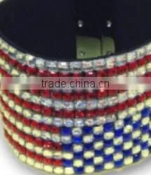 Acrylic Gem/Rhinesone Bracelet With Zinc Alloy Locking Part, Hot Sale Gift Leather With Crystal Gem Decoration photo-4