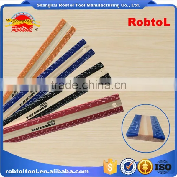 Straight Wood Ruler Beveled Edge Wooden Rulers Metric Inch Scale School Office Use Full Color Printing photo-3