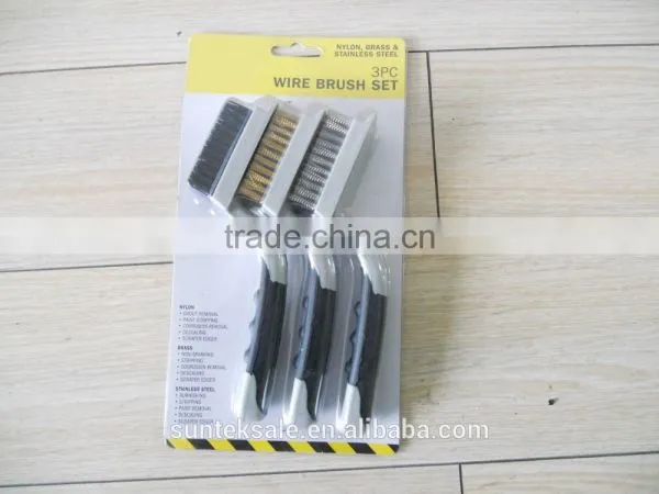 3PC Wire Brush Set (Nylon , Brass & Stainless Steel) photo-3